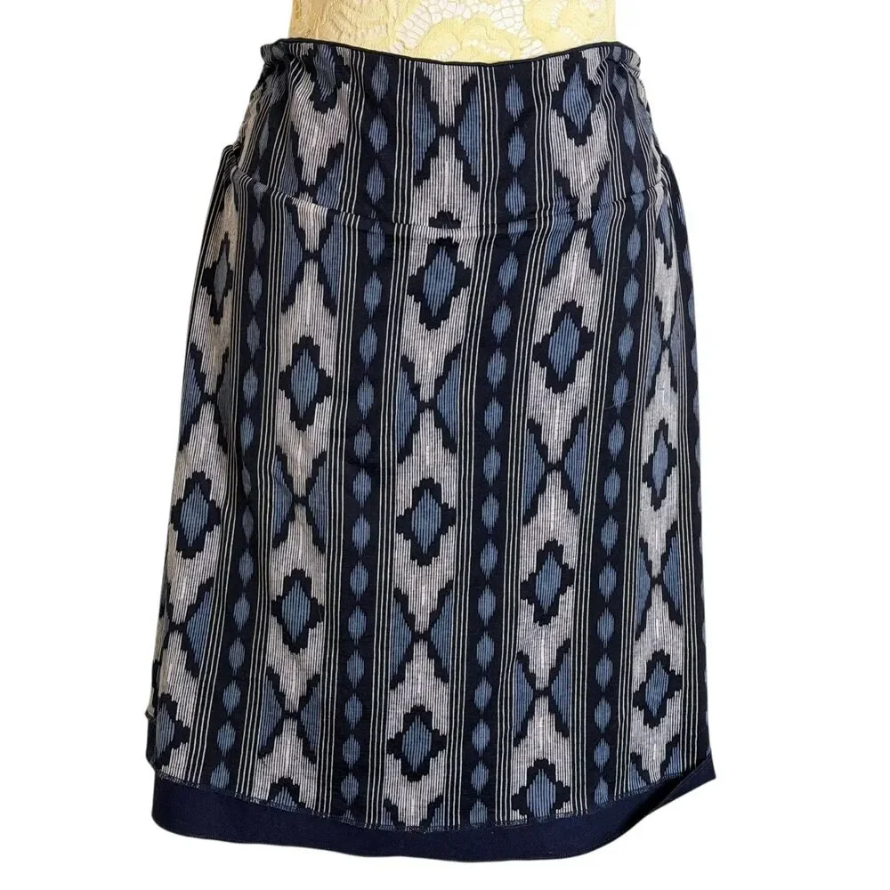 Colorado TC Clothing Tranquility Reversible Skirt A Line Ikat Print Navy S? bv